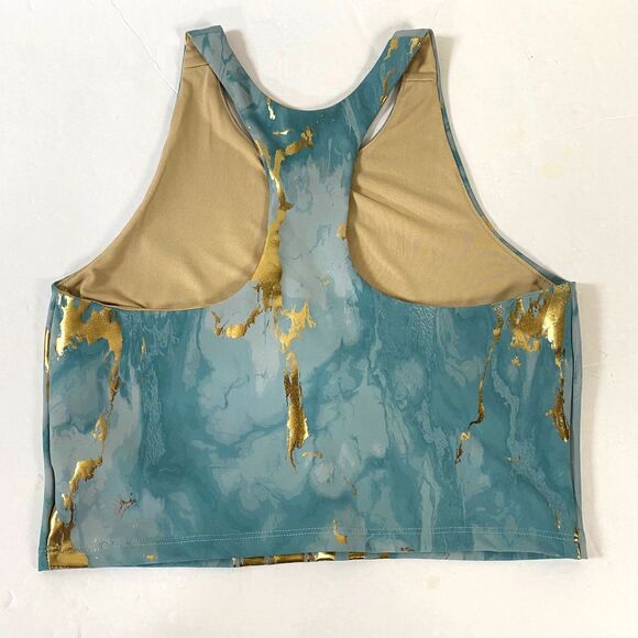 Old Navy Active Gold Paint Tank Top XL Multicolor Built In Bra Powersoft Go Dry - Picture 4 of 12